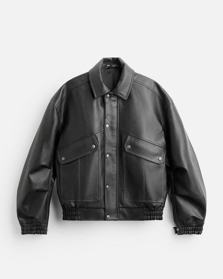 Zara Cropped Leather Jacket