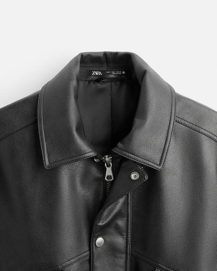 Zara Cropped Leather Jacket