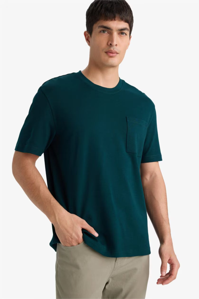 DEFACTO BASIC T-Shirt with Pocket | 100% COTTON