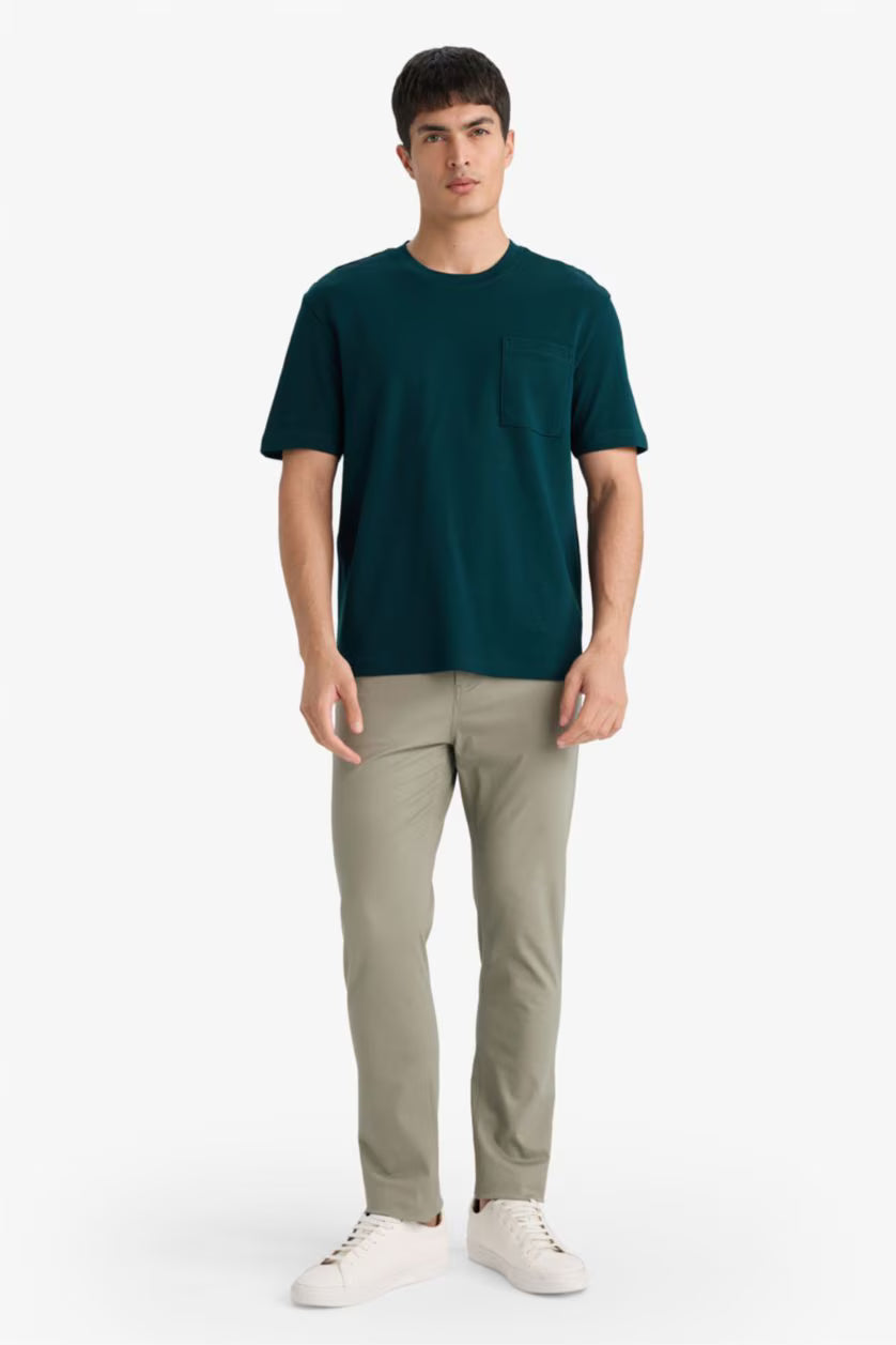 DEFACTO BASIC T-Shirt with Pocket | 100% COTTON