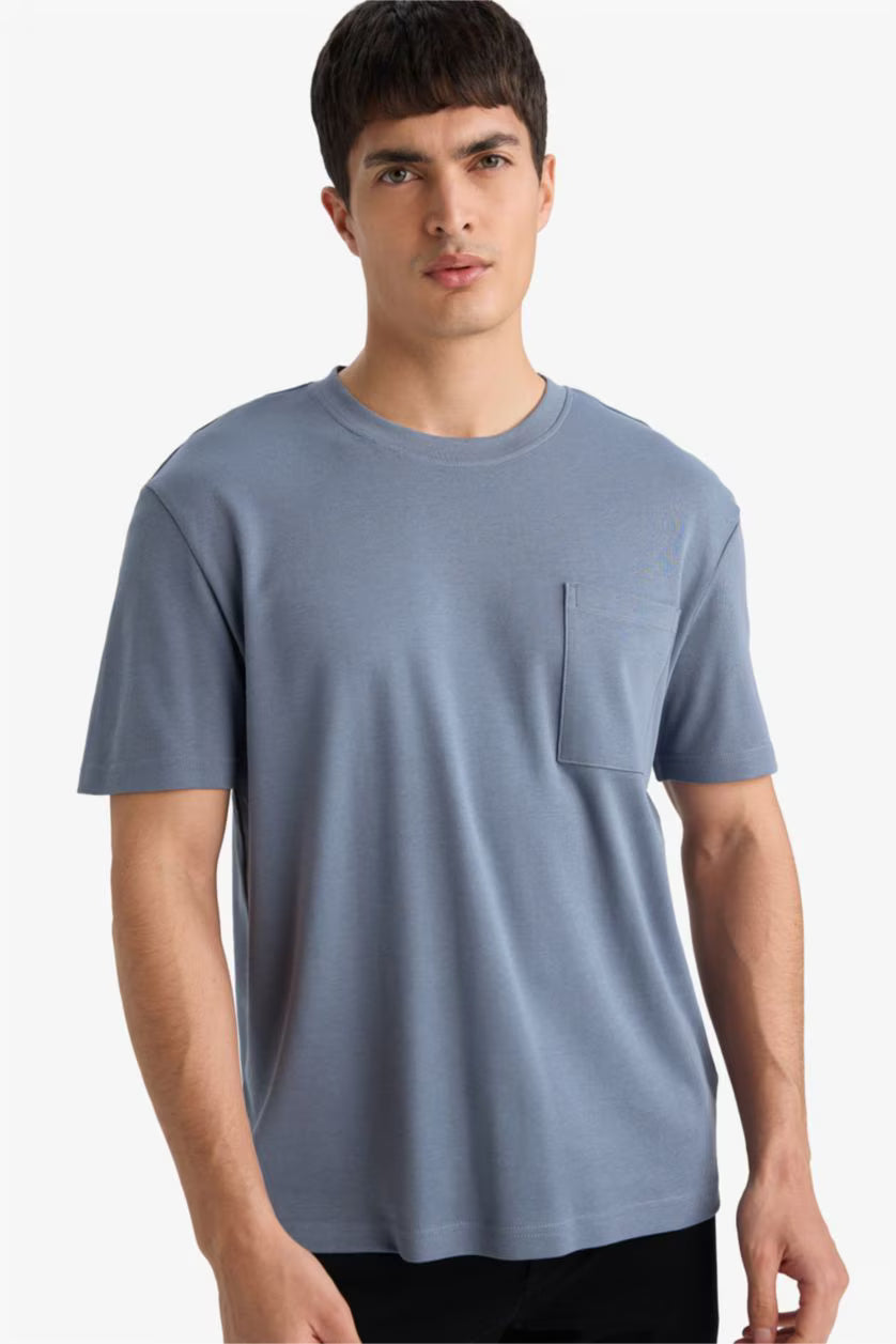 DEFACTO BASIC T-Shirt with Pocket | 100% COTTON