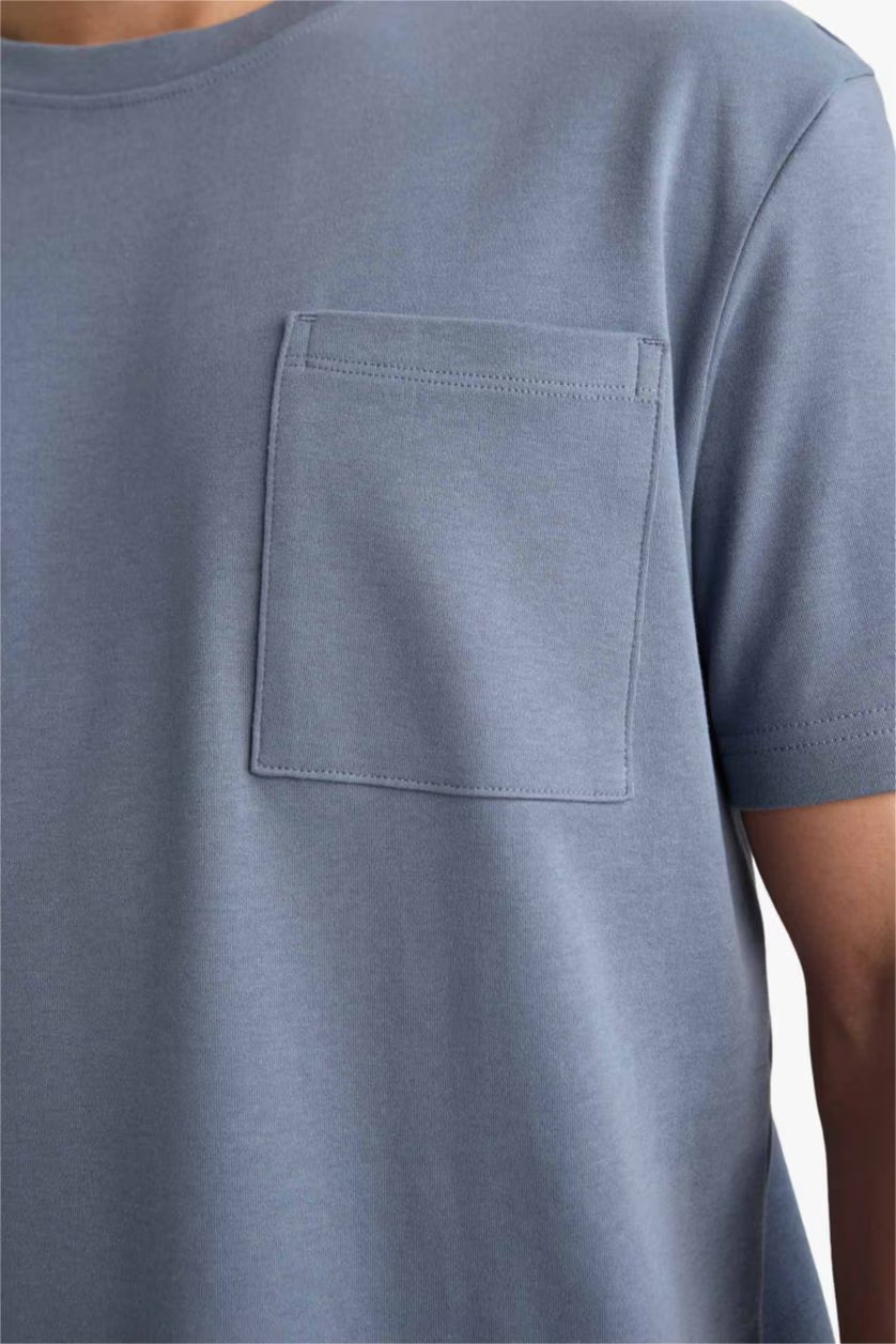 DEFACTO BASIC T-Shirt with Pocket | 100% COTTON