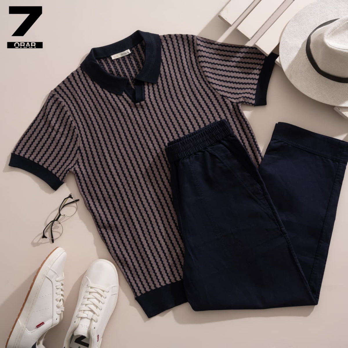 Zara Striped Knitted Polo Shirt