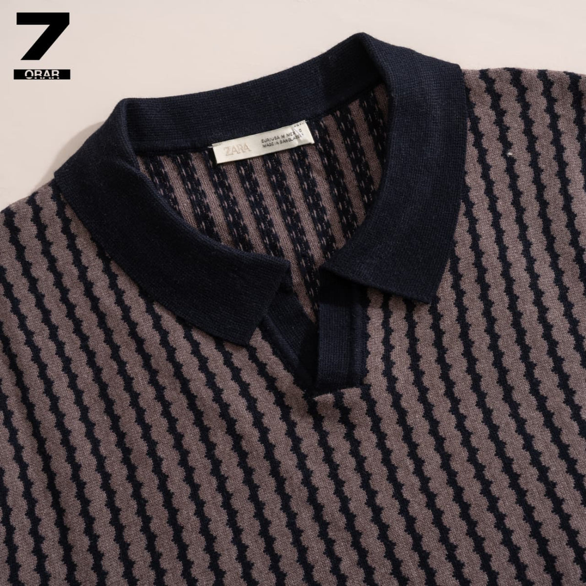 Zara Striped Knitted Polo Shirt