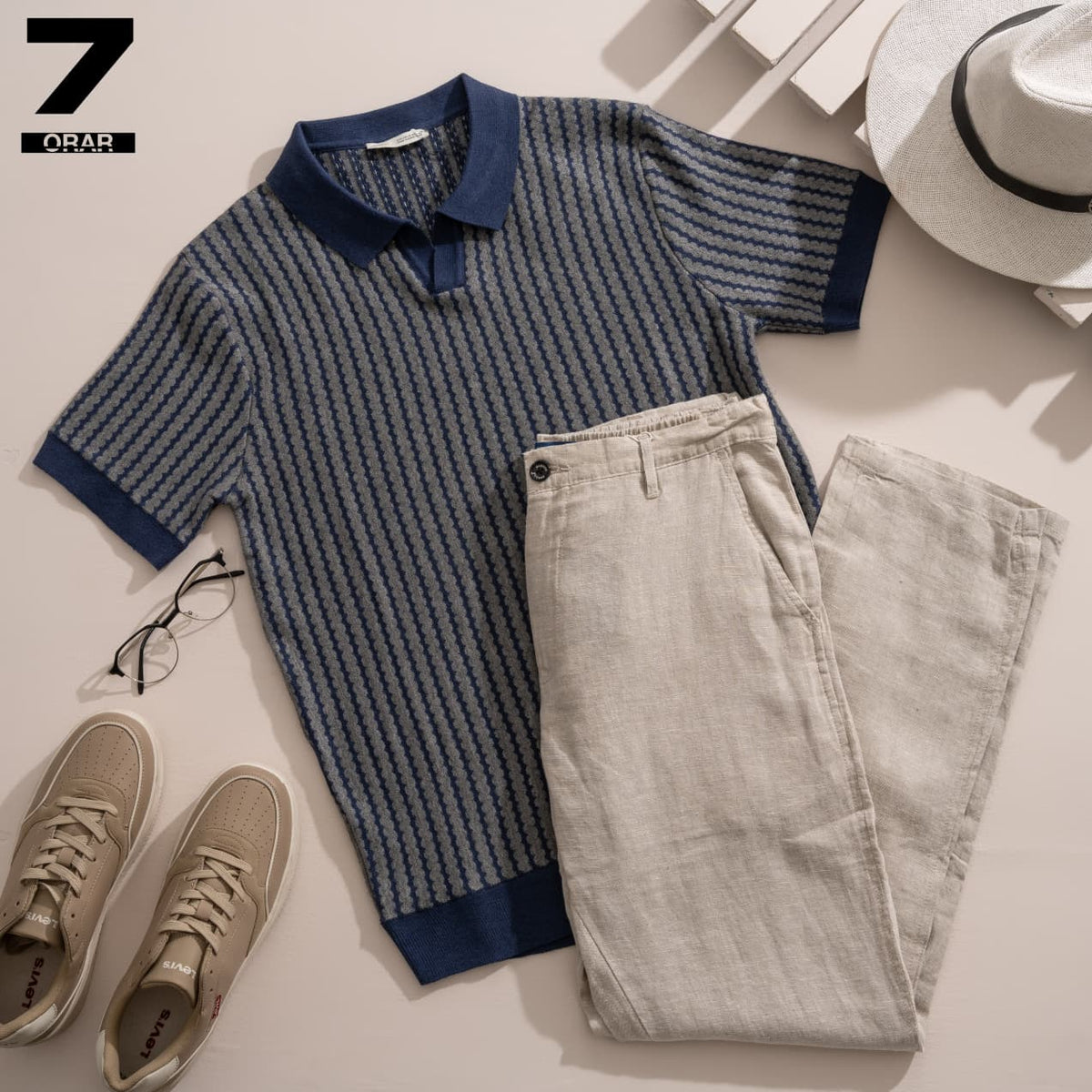 Zara Striped Knitted Polo Shirt