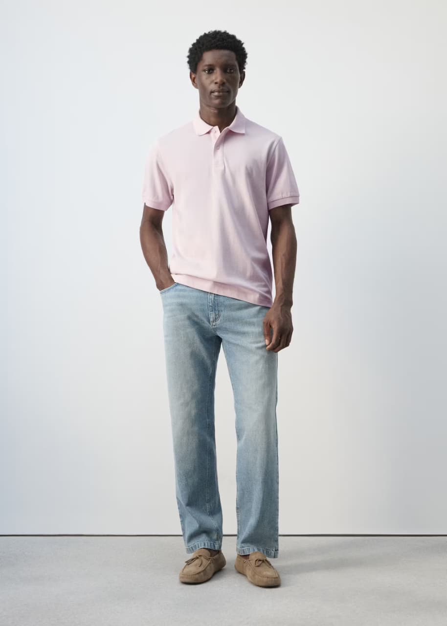 Mango Regular-fit cotton piqué polo shirt