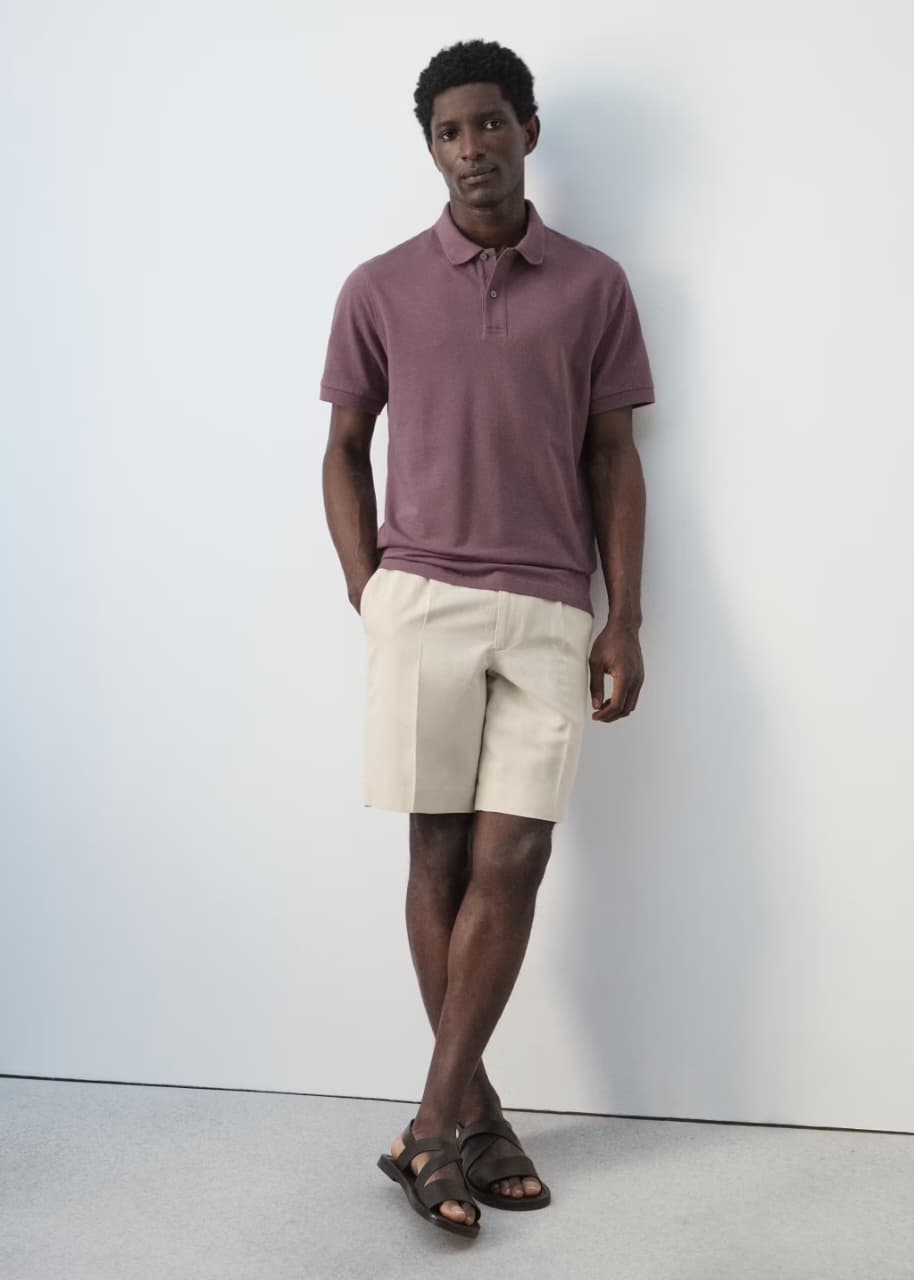 Mango Regular-fit cotton piqué polo shirt