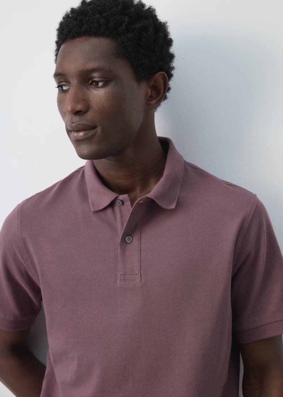 Mango Regular-fit cotton piqué polo shirt