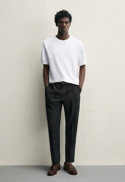 ZARA RELAXED FIT KNIT T-SHIRT